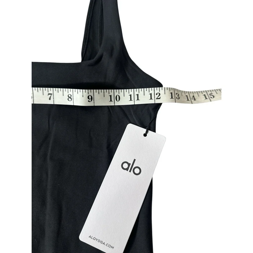 New ALO Yoga Soft Sculpt Precision Tank Women's Small Black Sleeveless Stretch‎